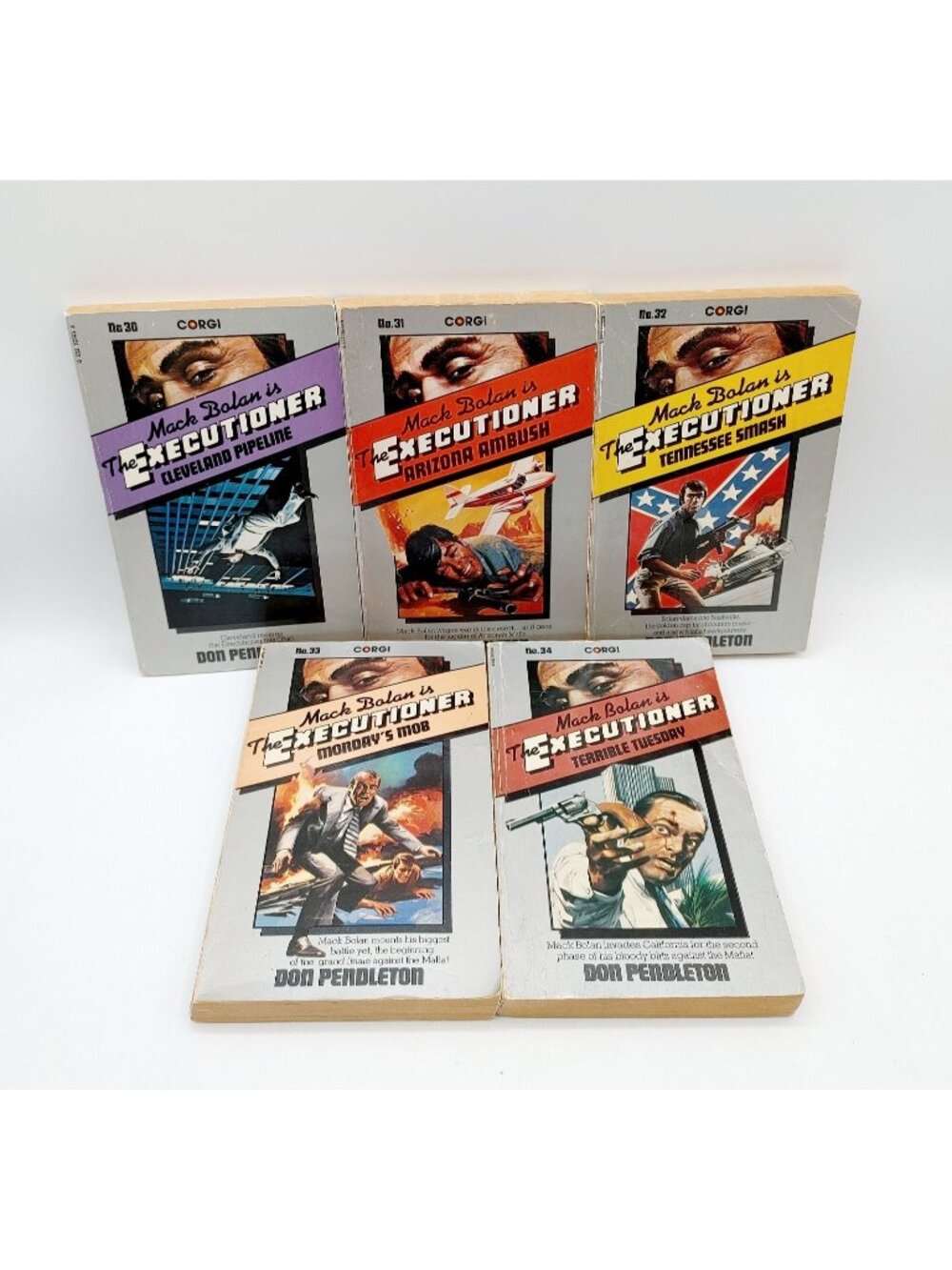 Lot of 5 The Executioner Mack Bolan Books by Don Pendleton # 30,31,32,33,34